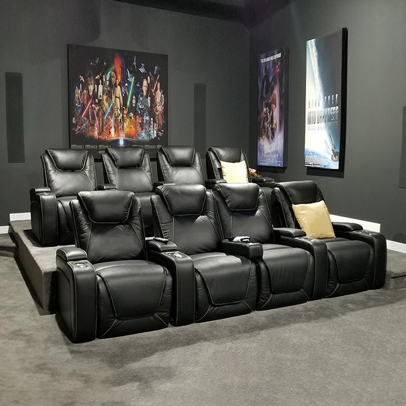 Home Theater Recliner Seating, Genuine Leather Sofa