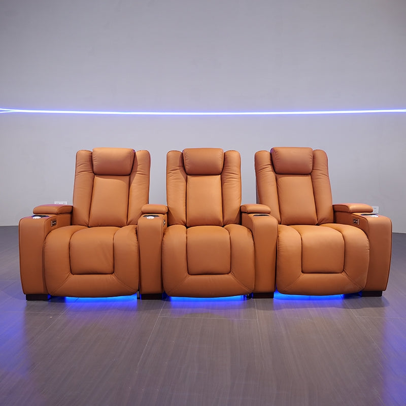 Villa cinema deluxe cabin smart home cinema leather retractable function sofa audio-visual room electric sofa