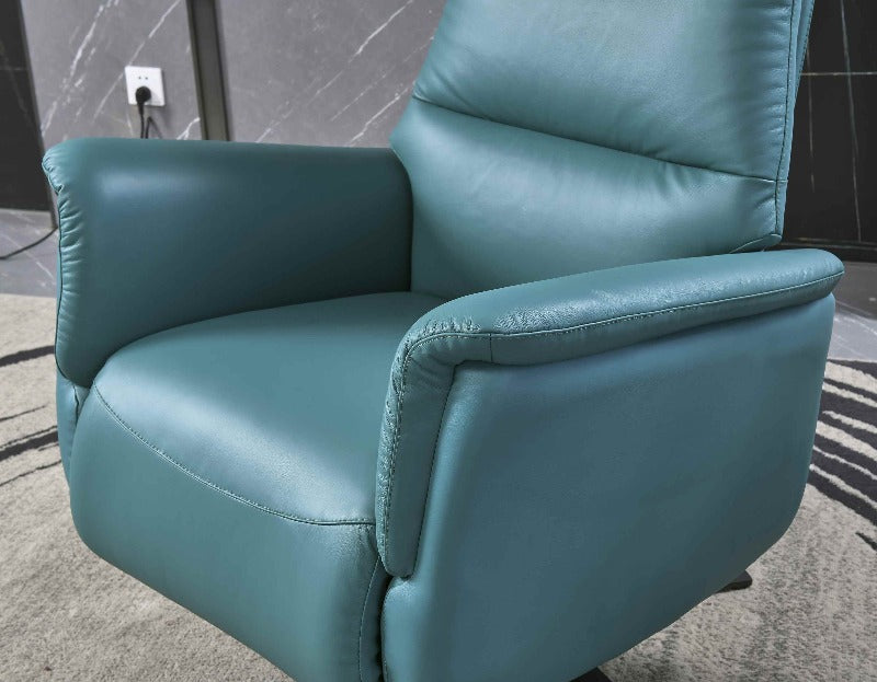 blue genuine leather electric chair