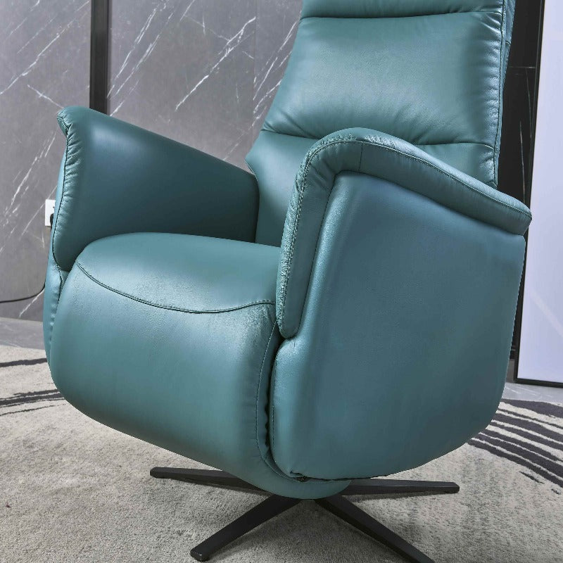 blue genuine leather electric chair