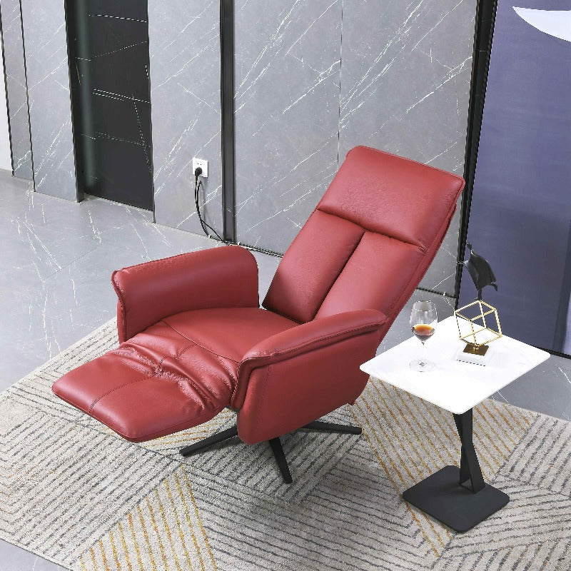 red genuine leather electric chair