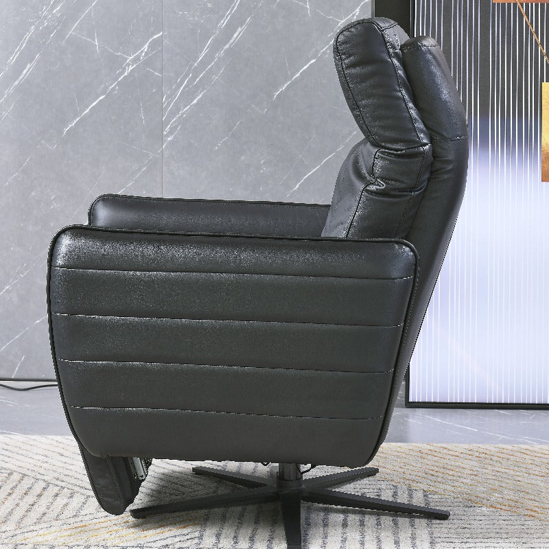 black genuine leather electric chair