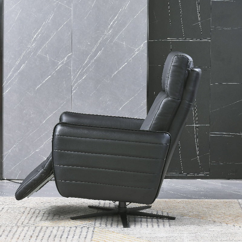 black genuine leather electric chair