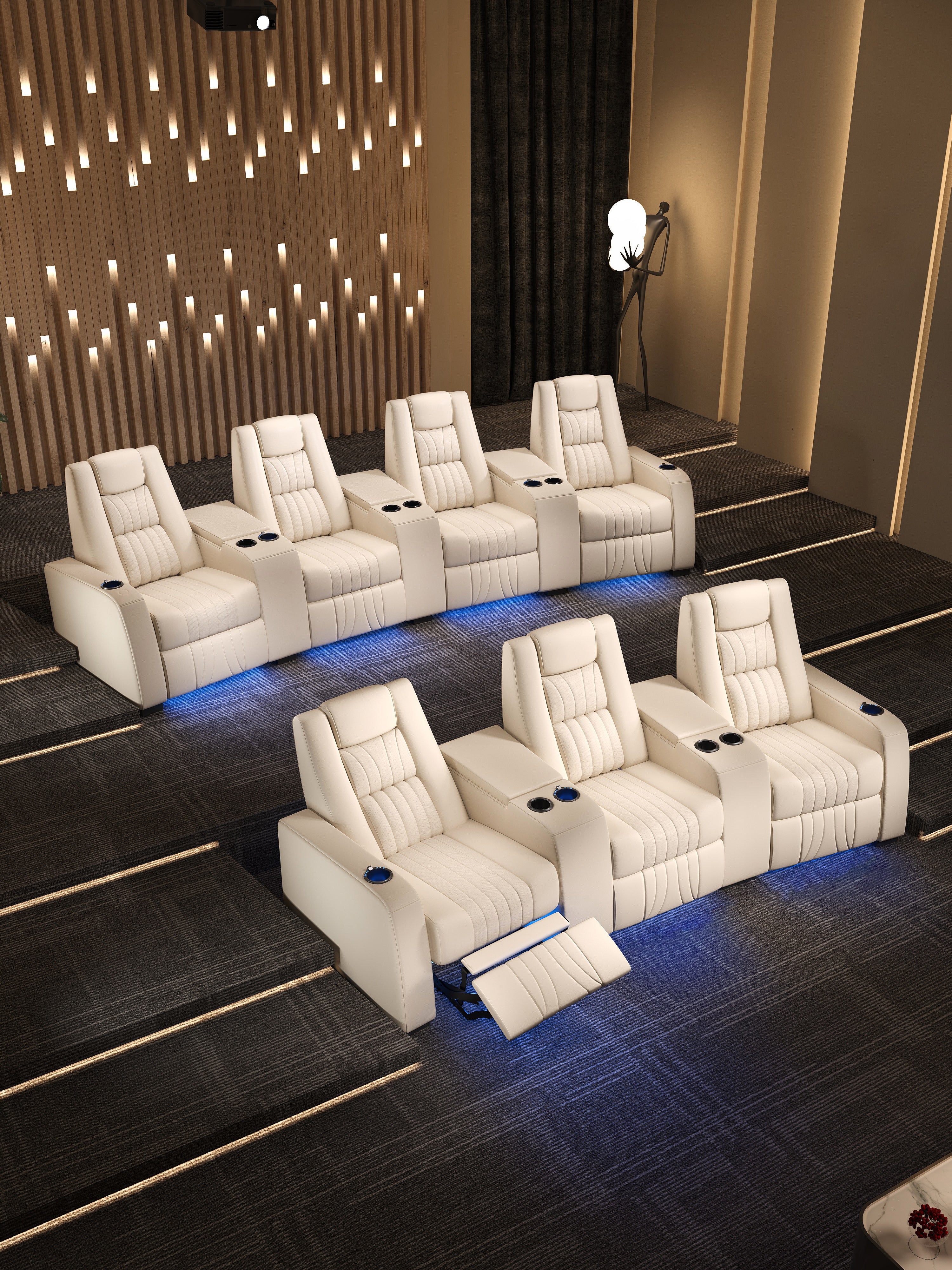 Factory direct sale luxury custom home theater electric 3-seat lift chair home theater 3-seat recliner sofa