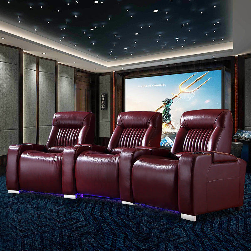 家庭影院沙发，真皮定制，适用于别墅的多功能座椅，电动观影舱影院沙发。